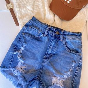 Cute Ripped Jean Shorts